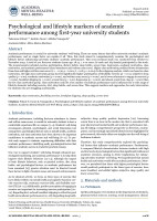 Psychological and lifestyle markers of academic performance among first-year university students